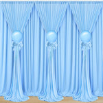 rideau bleu clair polyester moderne poignées 5ft 7ft 8ft 10ft opaque fête