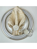 anneaux serviette or roses argent élégants classiques mariage décoration table festive