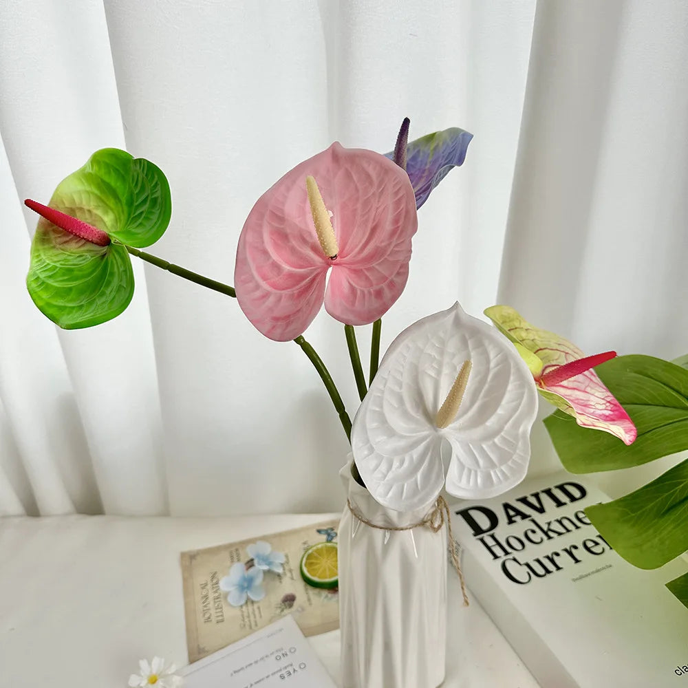 fleurs artificielles anthurium modernes multiple couleurs intérieur décoration mariage événements