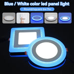 Panneau LED blanc bleu moderne 6W 9W rond carré clips inclusion
