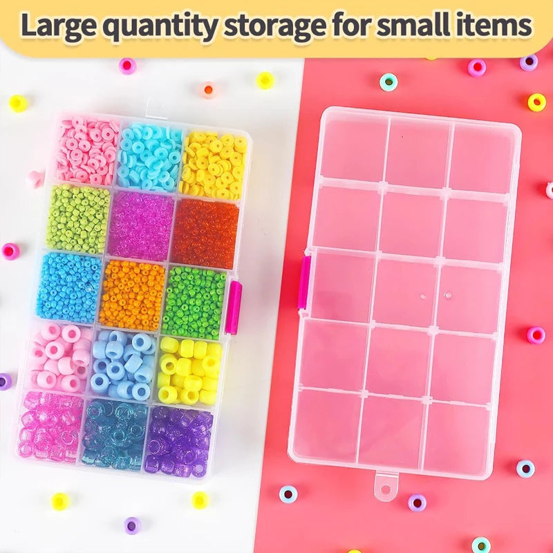 boîtes rangement transparentes modernes 28 cases poignées sécurisées diverse couleur