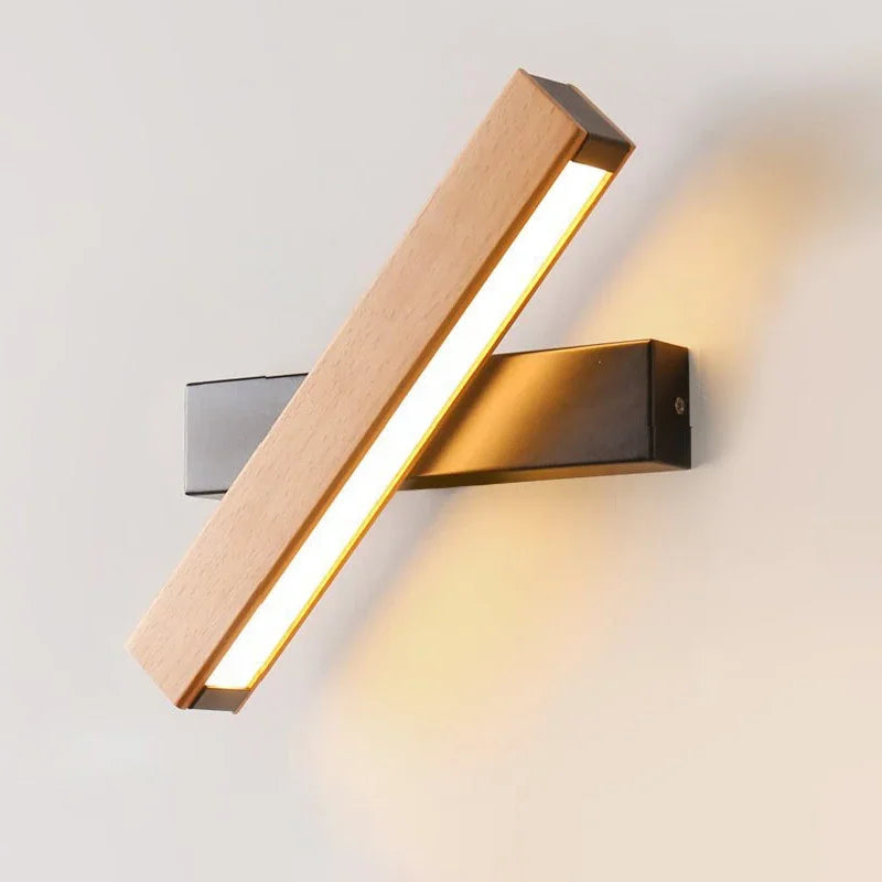 lampe murale moderne bois naturel éclairage quotidien 220v led 3years garantie