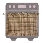 tablier cuisine rustique motif champêtre carreaux couleurs beige vert marron rouge poches ustensiles