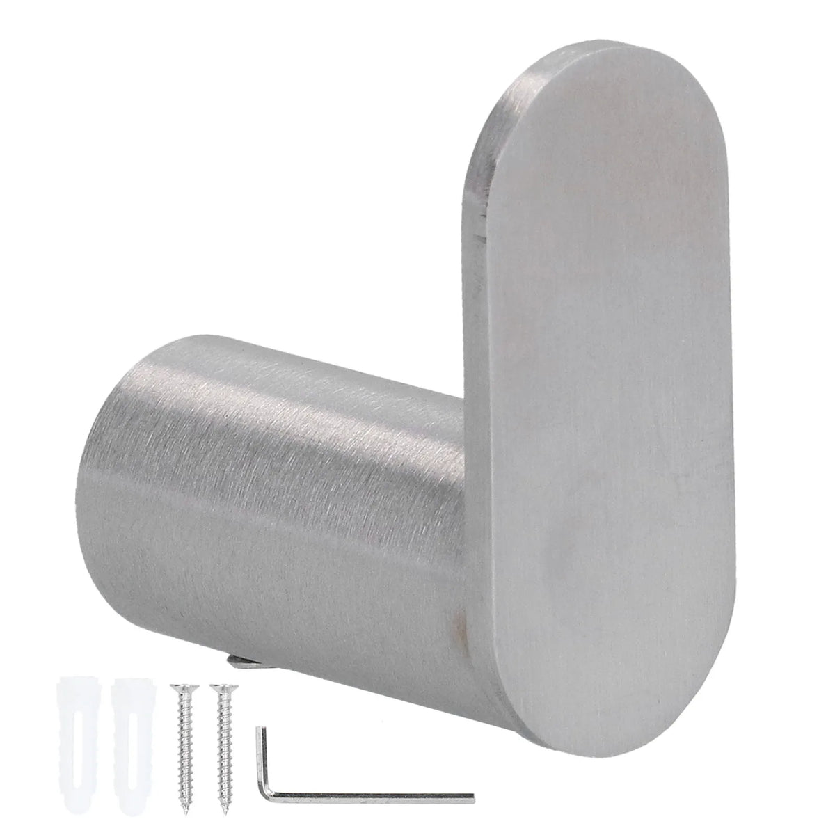 porte serviettes moderne aluminium argenté finition brossée fixations vis minimaliste