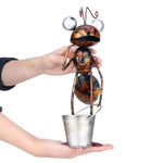 statuette fourmi métal pot plante cactus décoration jardin effet rouille aspect vieilli champêtreextérieurintérieurbrillantargentéorange