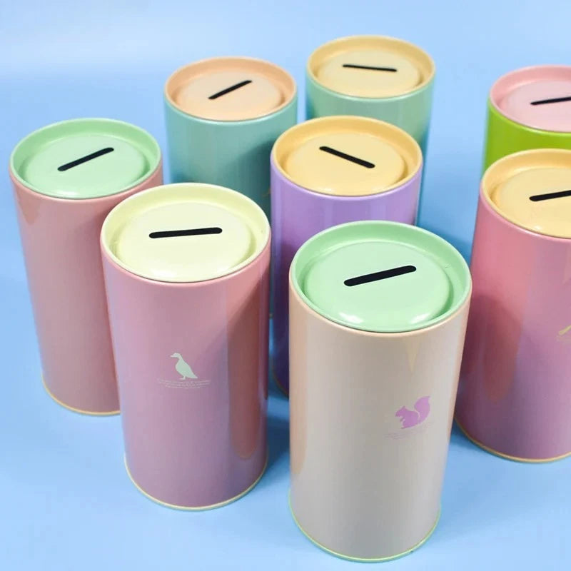 tirelire forme animal moderne simple métal couleur vert rose bleu clair pastel