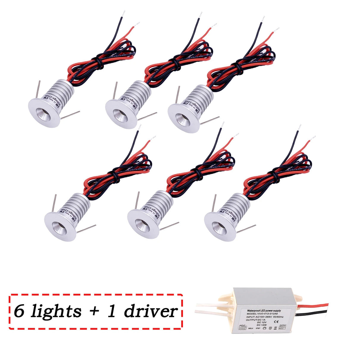 Spot LED argenté moderne 9lumières alimentation éclairage intérieur 12V 1W
