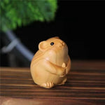 statuettes animales sculptées détaillées zodiaque naturel brun clair artisanal figurines individuelles opaques