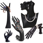 présentoir bijoux mannequin main résine support collier boucles oreilles bracelet bague décoration magasin blanc