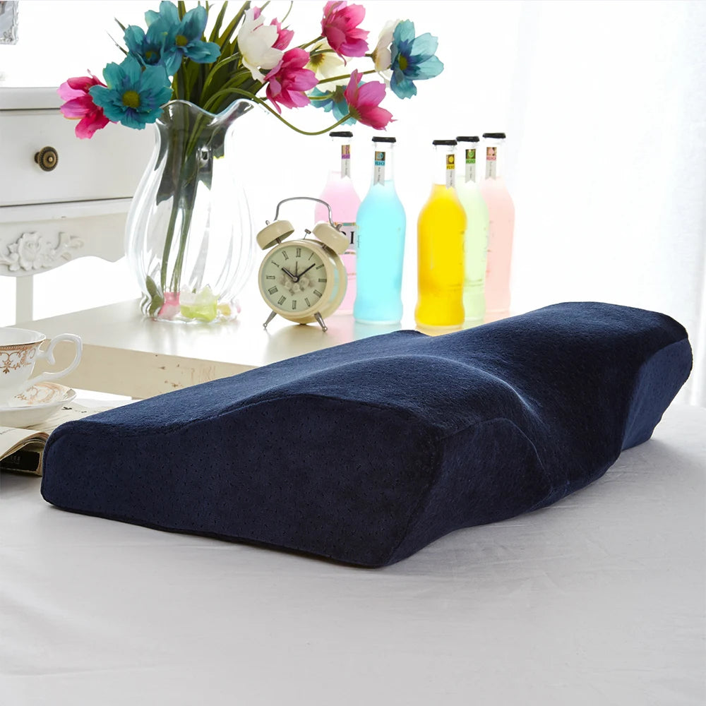 taie d'oreiller microfibre bleu foncé coussin ergonomique jacquard respectueux environnement