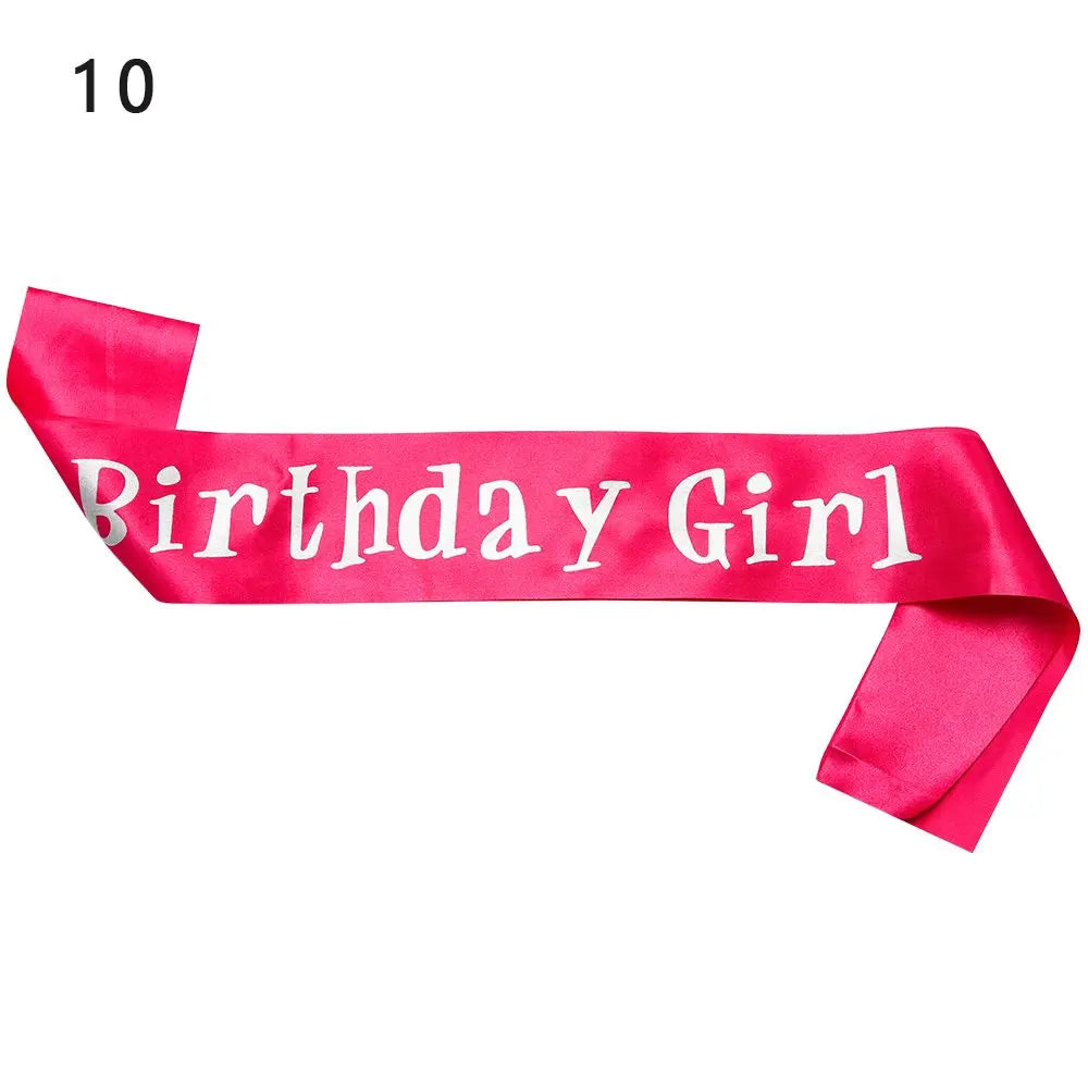 rubans fête anniversaire fille lettres birthday girl rouge violet noir festive