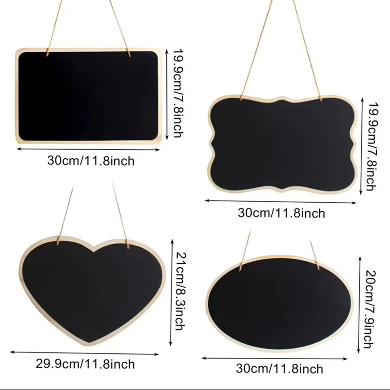 tableau noir vintage rustique bois forme rectangulaire ovale cœur décoration anniversaire mariage festive bricolage