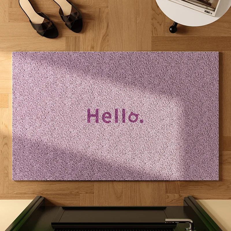 tapis moderne antidérapant extérieur tapis texturé hello imprimé beige vert clair salon entrée durable
