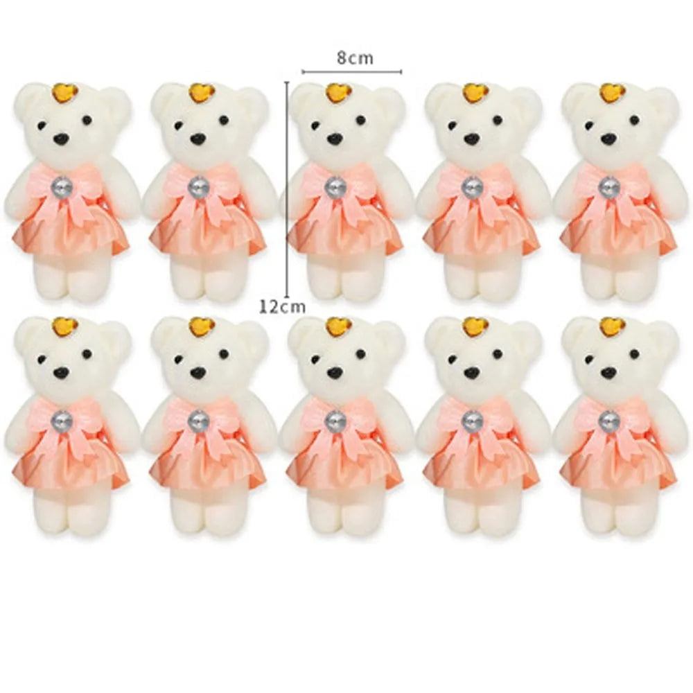 ours peluche blanc doux velouté rubans strass coeurs couronne dorée décoration anniversaire mariage