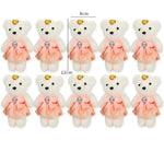 ours peluche blanc doux velouté rubans strass coeurs couronne dorée décoration anniversaire mariage
