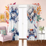 rideau moderne blanc manettes jeu opacité 100% polyester panneaux intégrée graphique chambre salon