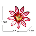 décoration murale fleurs stylisées moderne vert jaune rouge bleu rayures
