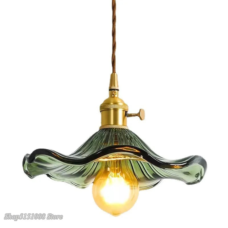 pendant lumiere suspendue vintage fil blanc laiteux vert marron ambré