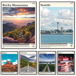 Paysages emblématiques d'Amérique du Nord : des montagnes rocheuses époustouflantes aux villes dynamiques en passant par des routes pittoresques et des destinations touristiques populaires.