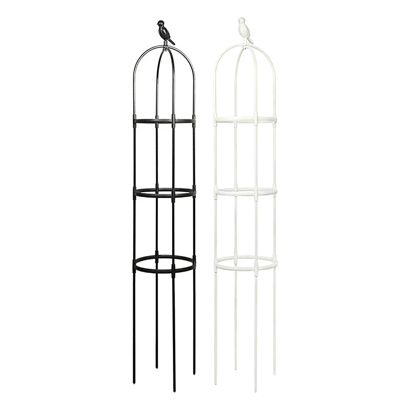 support plante grimpante structure circulaire plateaux horizontaux noir blanc moderne fonctionnel jardin fleur vigne