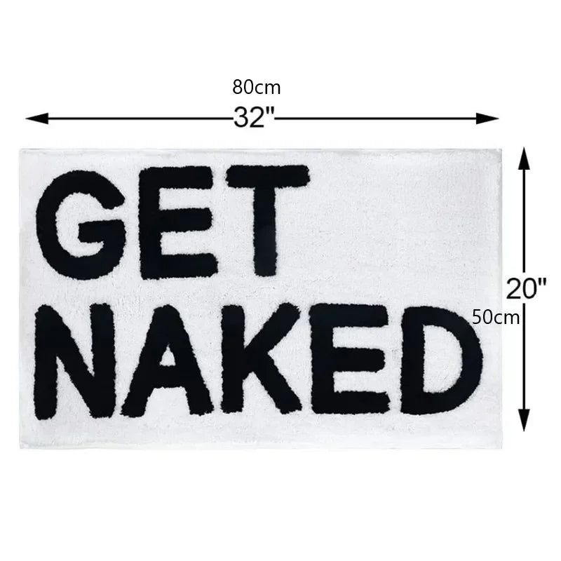 tapis bain moderne microfibre blanc noir lettres dessin animé respectueux environnement 50x80cm