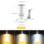 projecteur led blanc moderne 12v 3w double adhésif alu lentille concentrée 2m cable