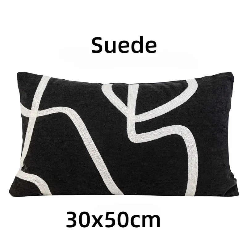 coussins brodés jacquard géométrique moderne marron clair beige nordique polyester face simplecoration voiture