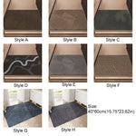 tapis d'entrée moderne rayures vert foncé marron gris antidérapant resistant taches