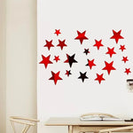 stickers muraux étoiles brillantes moderne 42 pièces adhésifs blanc jaune bleu