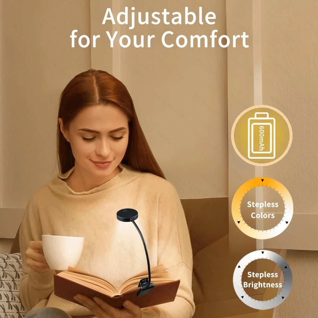 lampe lecture rechargeable led flexible pince usb variable moderne minimaliste