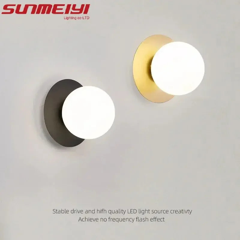 lampe murale moderne minimaliste noir or chambre coucher salon entrée cuisine salle manger