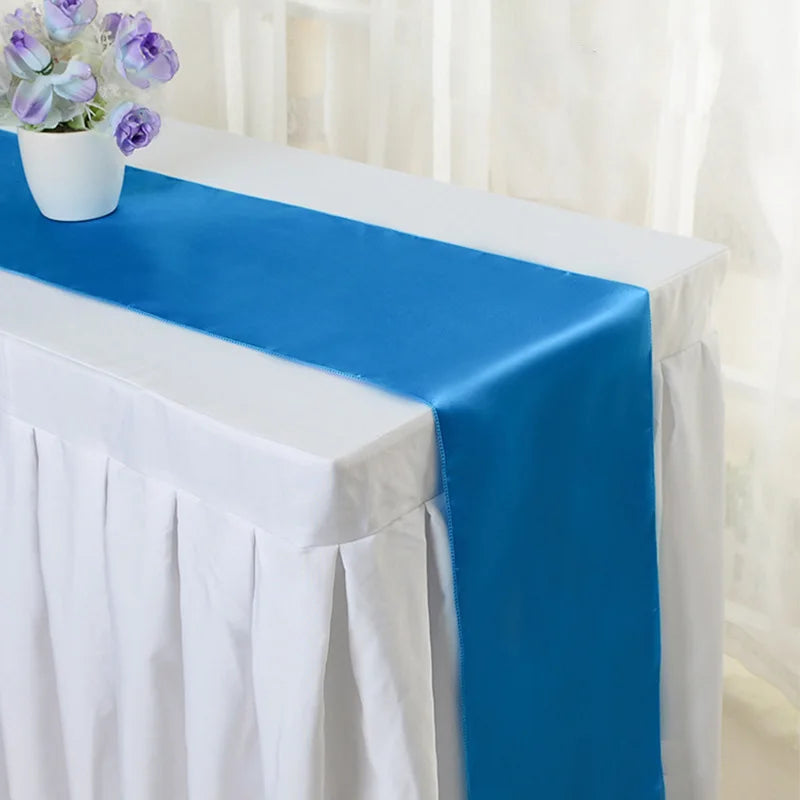 chemin table ruban satin uni décoration mariage banquet fête longue décoration table moderne