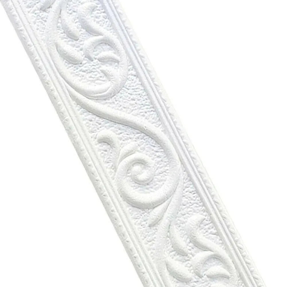 sticker autocollant floral classique blanc noir mural adhésif ornement decoratifintérieur