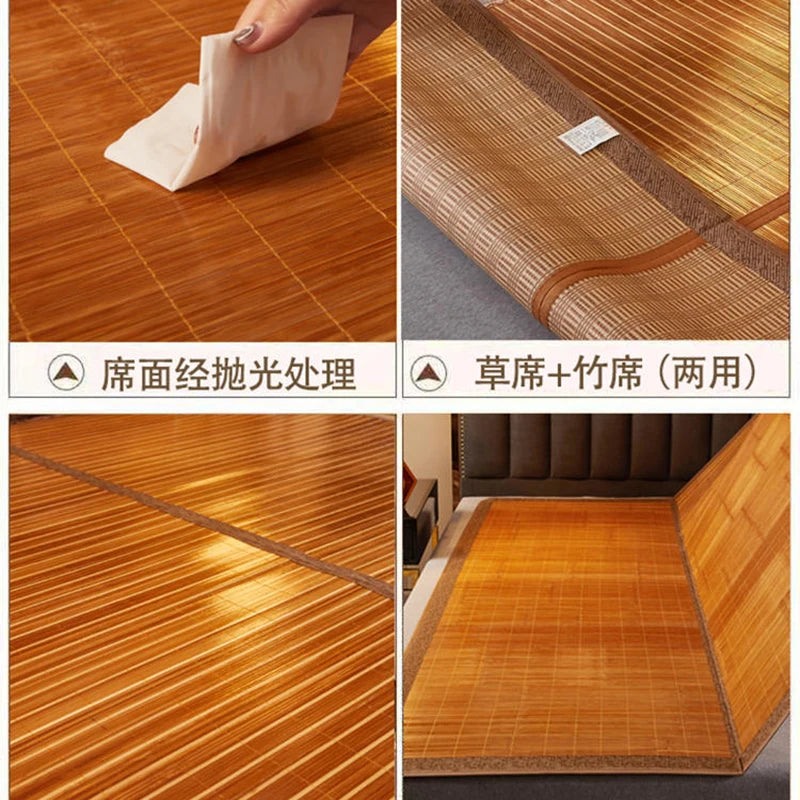 tapis sol marron clair rayures horizontales traditionnel chambre coucher maison