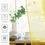 rideau jaune tulle moderne fenêtre translucent épuré poche tringle