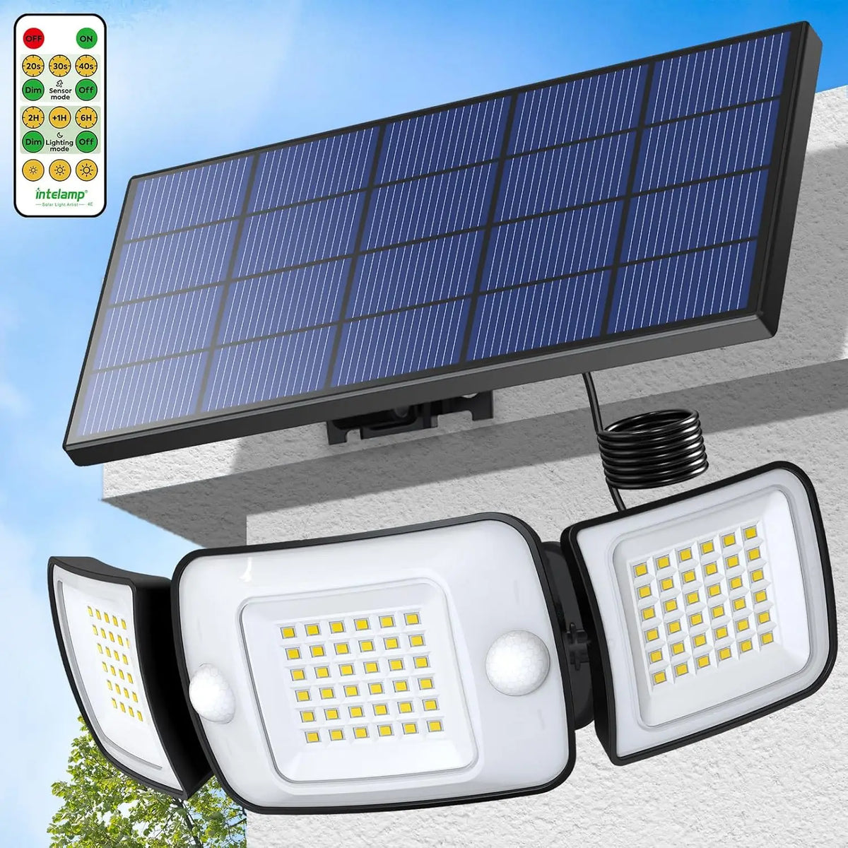 lampe solaire extérieure moderne panneaux solaires led clips noir blanc bleu ip65