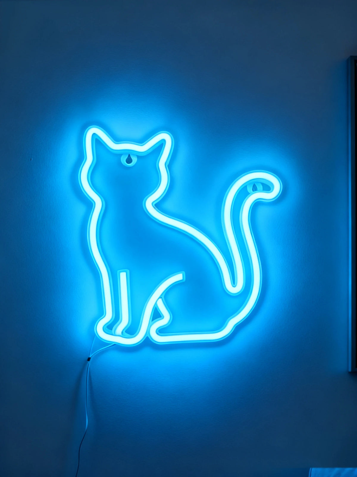 néon chat forme animaux chambre veilleuse led rose blanc moderne adhésif mur opaque