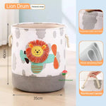 paniers rangement pliant tissu lin motif animaux moderne poignées corde rangement jouets chambre