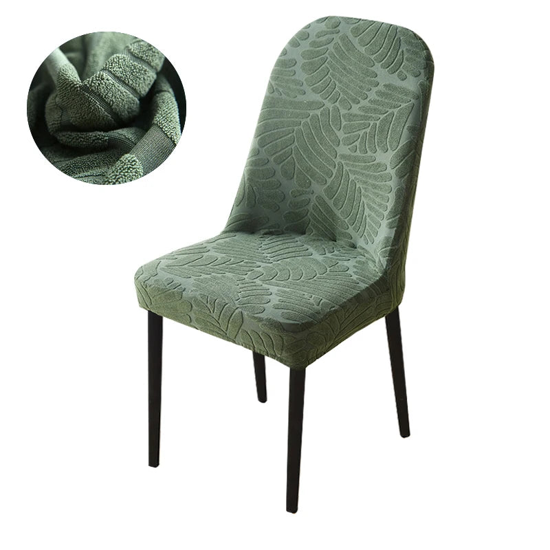 housse chaise extensible jacquard gris moderne fauteuil salle manger banquet