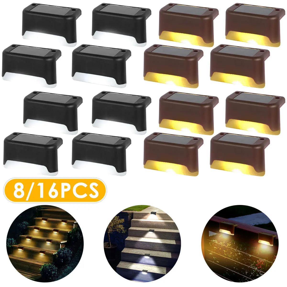lampe solaire marron clair blanc ip65 led extérieure moderne autonomie vis fixations