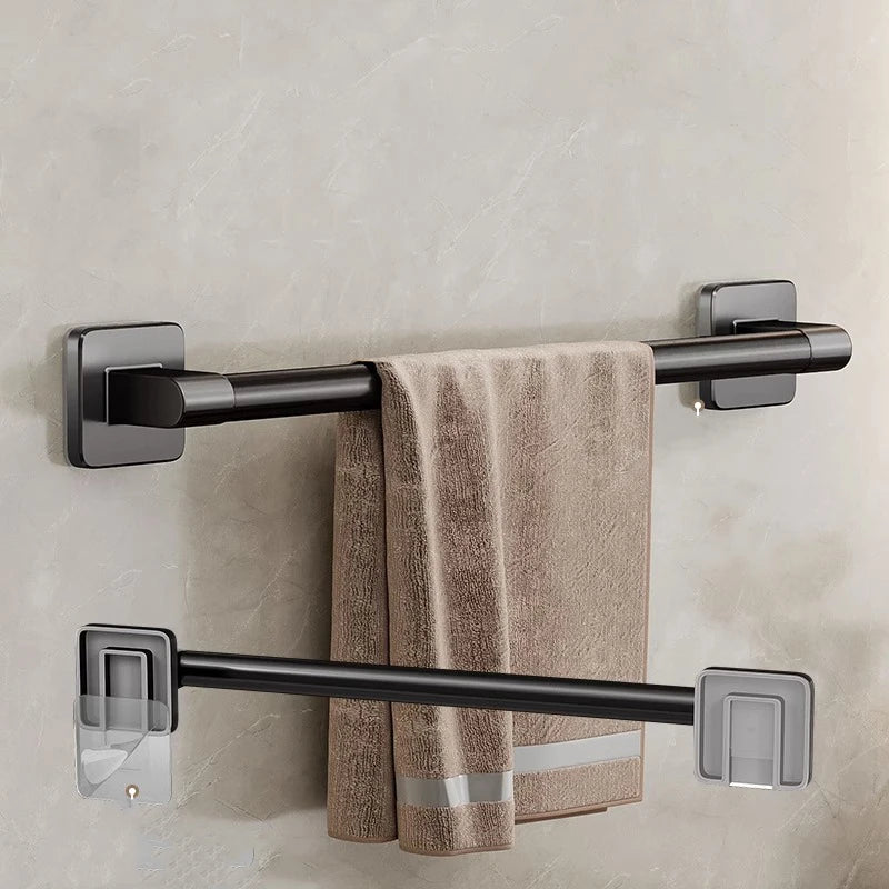 porte serviettes mural noir mat alliage aluminium serviettes incluse moderne salle bain rangement étagère