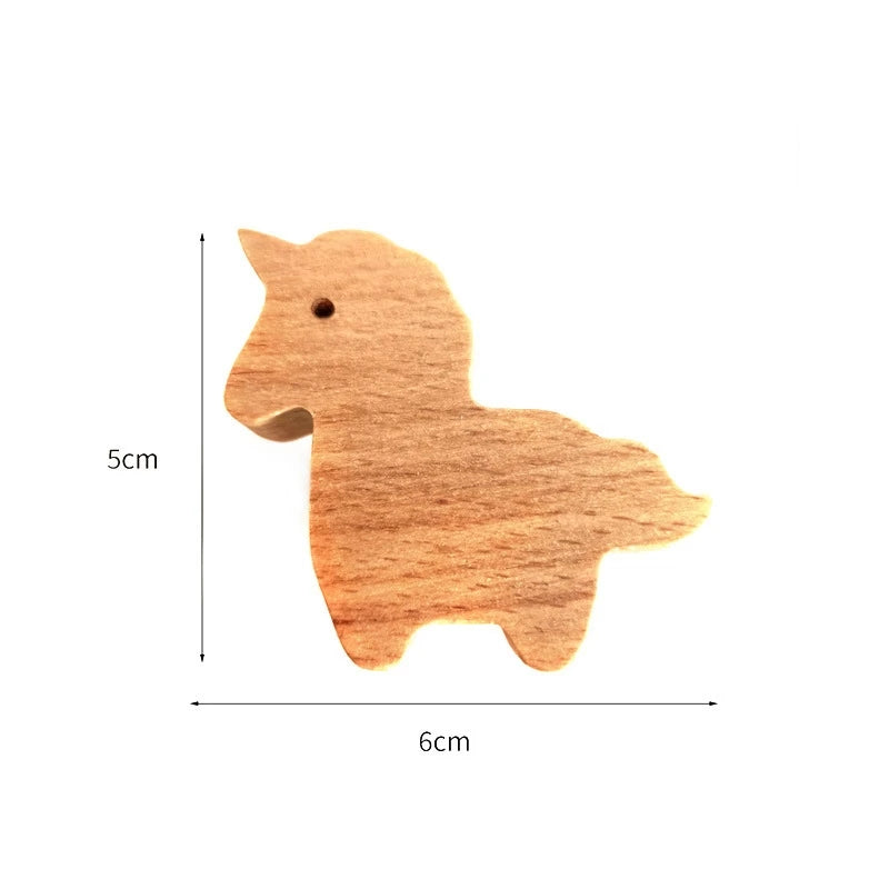 porte clés bois animal dessiné étoile lune nuage cœur éléphant girafe hippo cheval lion