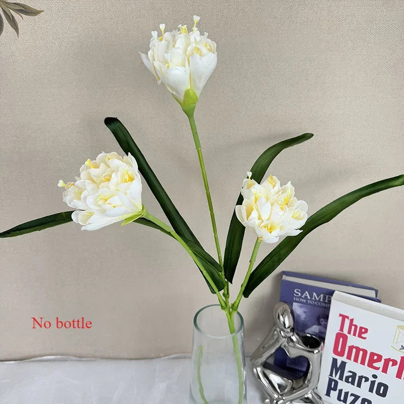 bouquet artificiel fleurs soie jaune rouge blanc moderne intérieur décoration maison anniversaire mariage