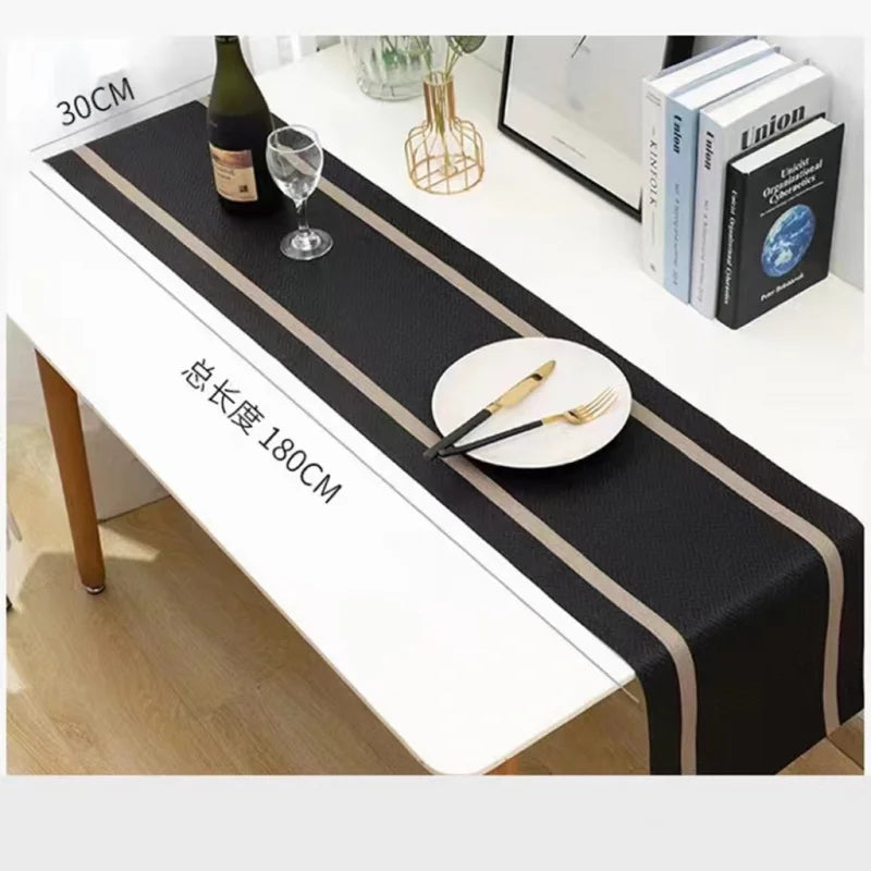 table chez soi moderne polyester noir gris beige anti tache résistante facile entretenir large