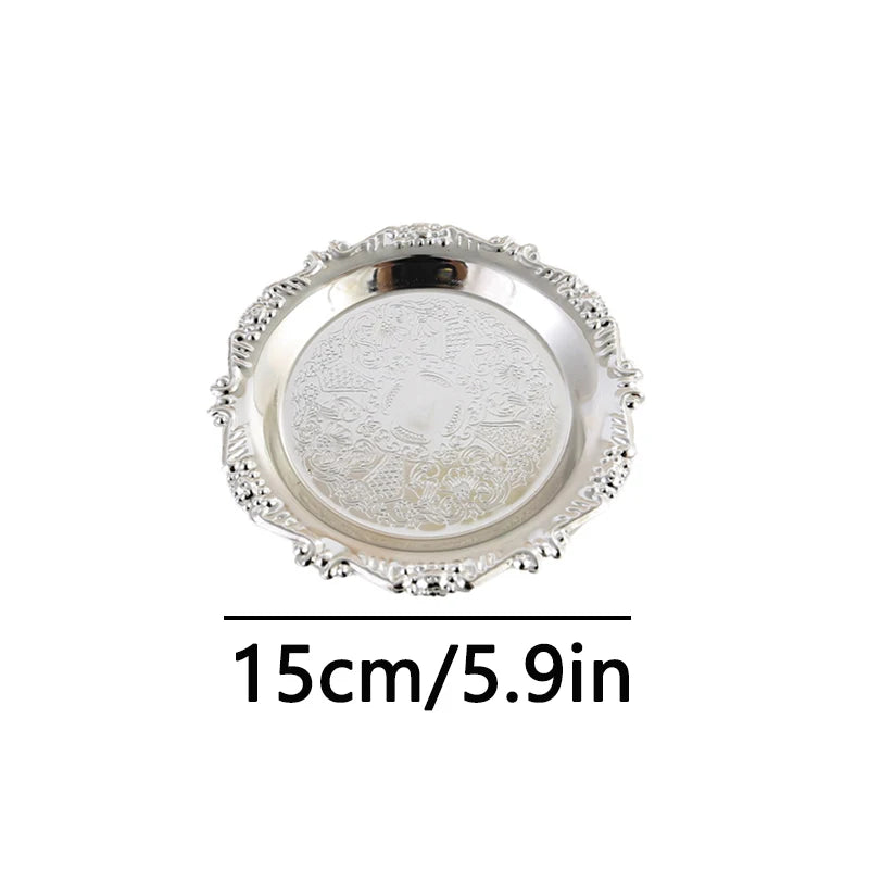 plateau decoratif or argent ornements baroques classique vintage boucles oreilles bracelet 7.5cm 10cm 15cm