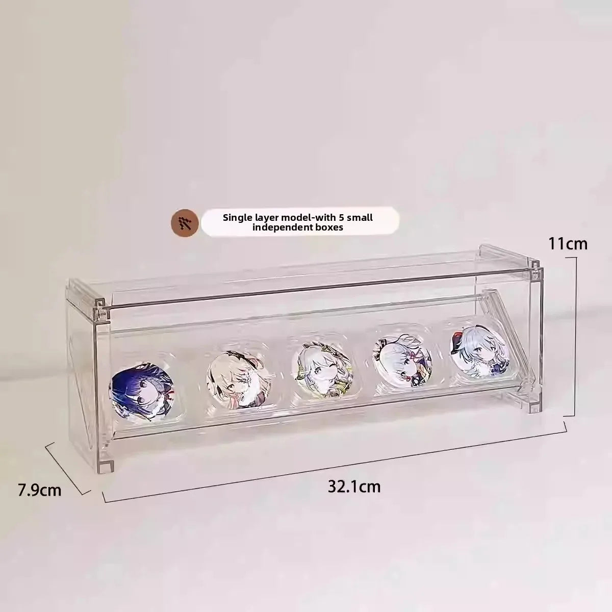 porte cartes anti poussière acrylique transparent personnages animés moderne rangement bijoux accessoiressealed dustproof
