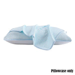 protège oreiller bleu clair broderie 3d motif hexagonal moderne confortable fermeture glissière coton polyester