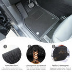 tapis sol coffre protection texture rugueuse tapis conducteur passager arrière moderne noir