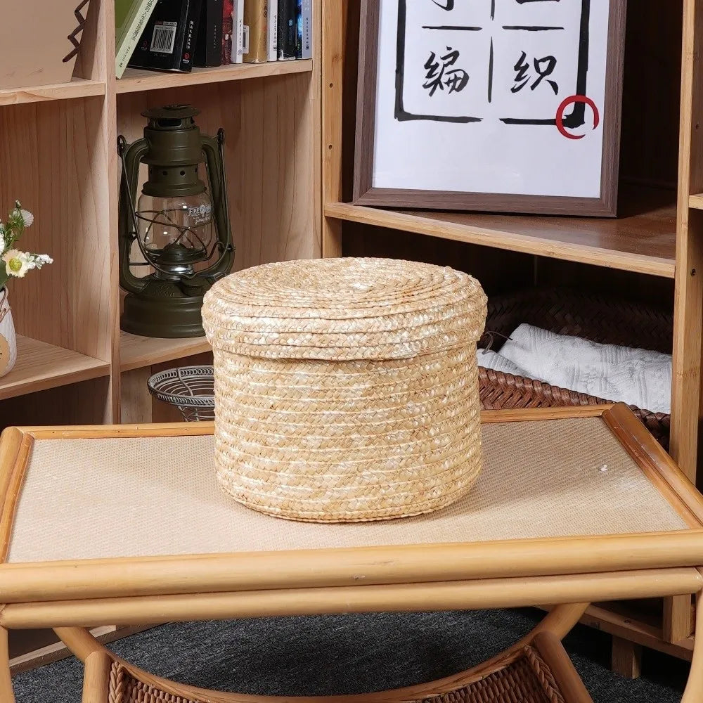 paniers rangement tissage spirale rustique couleur naturelle boîte rangement réutilisable respectueux environnement différents