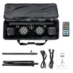 projecteur led rgbw 60w dmx scènes professionnelles dj discothèque moderne sac transport télécommande